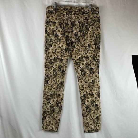 Madewell Lightweight Corduroy Brown & Cream Floral Jean Pants NWOT - Picture 4 of 12
